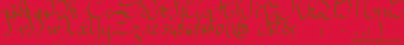 Jeannette Font – Brown Fonts on Red Background