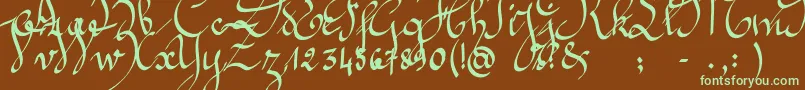 Jeannette Font – Green Fonts on Brown Background