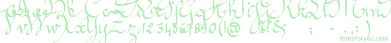 Jeannette-Schriftart – Grüne Schriften auf weißem Hintergrund