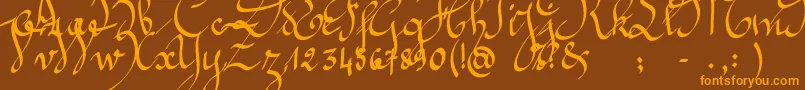 Jeannette Font – Orange Fonts on Brown Background