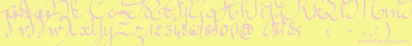 Weitere Informationen zur Jeannette-Schriftart Jeannette-Schriftart – Rosa Schriften auf gelbem Hintergrund