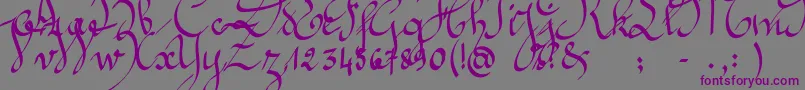 Jeannette-Schriftart – Violette Schriften auf grauem Hintergrund