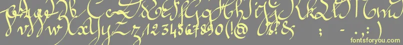 Jeannette Font – Yellow Fonts on Gray Background