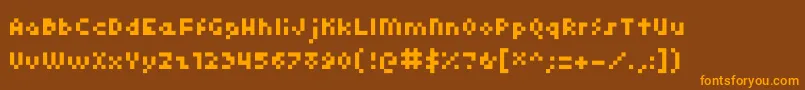 Kroeger0455-Schriftart – Orangefarbene Schriften auf braunem Hintergrund