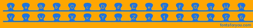 Unzipme Font – Blue Fonts on Orange Background