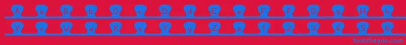 Unzipme Font – Blue Fonts on Red Background