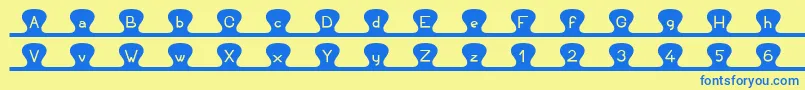 Unzipme Font – Blue Fonts on Yellow Background