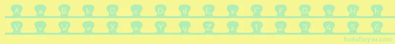 Unzipme Font – Green Fonts on Yellow Background