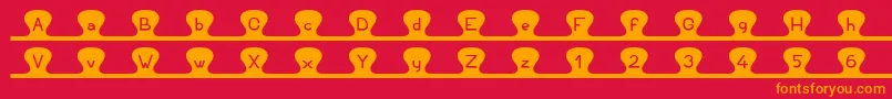 Unzipme Font – Orange Fonts on Red Background