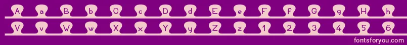 Unzipme-fontti – vaaleanpunaiset fontit violetilla taustalla