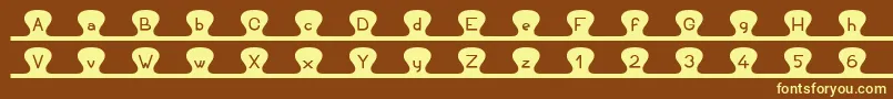 Шрифт Unzipme – жёлтые шрифты на коричневом фоне