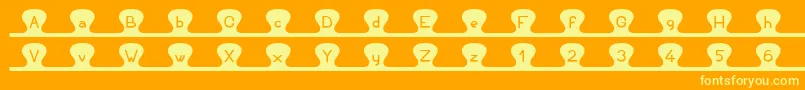 Unzipme Font – Yellow Fonts on Orange Background