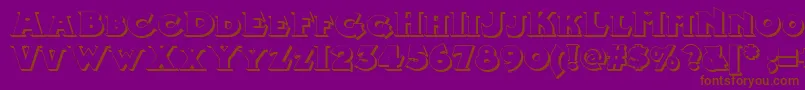 Midlandrailshadow-Schriftart – Braune Schriften auf violettem Hintergrund