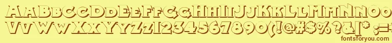 Midlandrailshadow Font – Brown Fonts on Yellow Background