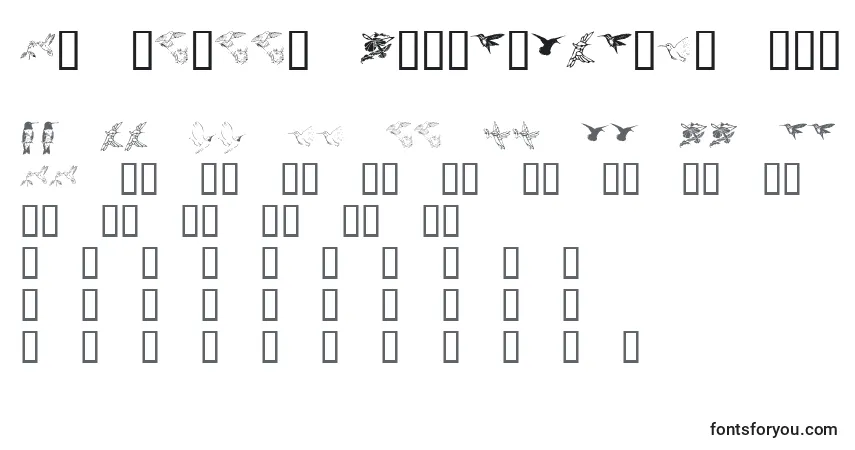 Шрифт Kr Renees Hummingbirds Two – алфавит, цифры, специальные символы