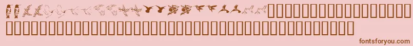 Шрифт Kr Renees Hummingbirds Two – коричневые шрифты на розовом фоне