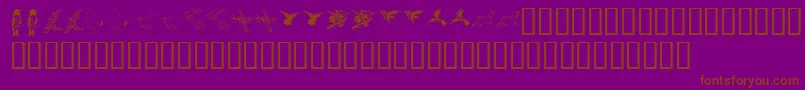 フォントKr Renees Hummingbirds Two – 紫色の背景に茶色のフォント