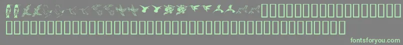 Шрифт Kr Renees Hummingbirds Two – зелёные шрифты на сером фоне