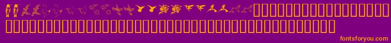 Kr Renees Hummingbirds Two Font – Orange Fonts on Purple Background