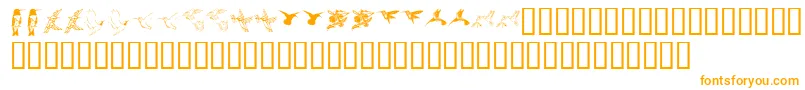 Kr Renees Hummingbirds Two Font – Orange Fonts on White Background