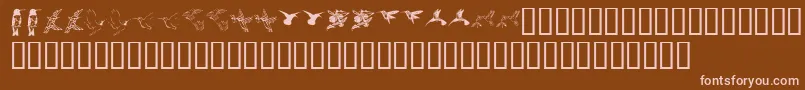 フォントKr Renees Hummingbirds Two – 茶色の背景にピンクのフォント