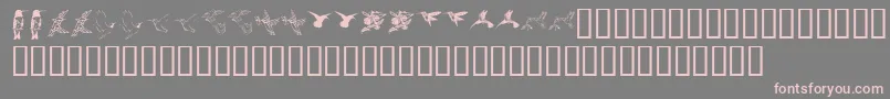 フォントKr Renees Hummingbirds Two – 灰色の背景にピンクのフォント
