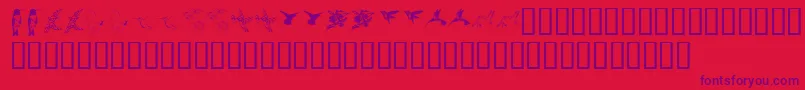 Kr Renees Hummingbirds Two Font – Purple Fonts on Red Background