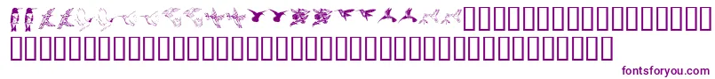 Kr Renees Hummingbirds Two-Schriftart – Violette Schriften auf weißem Hintergrund