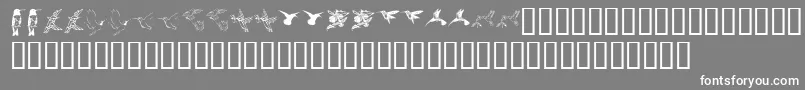 フォントKr Renees Hummingbirds Two – 灰色の背景に白い文字