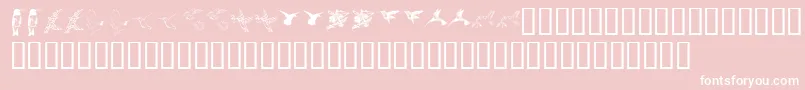 Czcionka Kr Renees Hummingbirds Two – białe czcionki na różowym tle