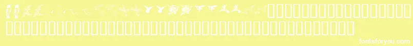 フォントKr Renees Hummingbirds Two – 黄色い背景に白い文字