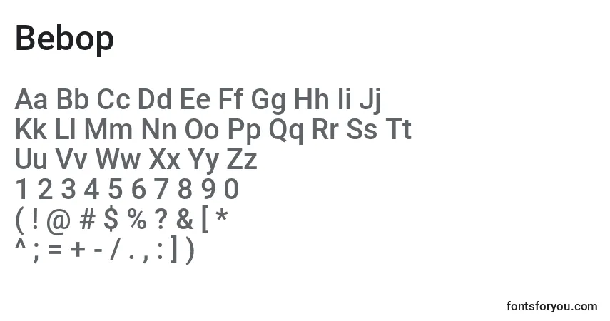 Fuente Bebop - alfabeto, números, caracteres especiales