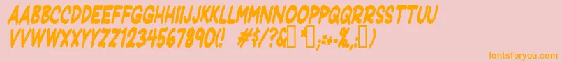 Jeffreyprintcondenseditalic Font – Orange Fonts on Pink Background