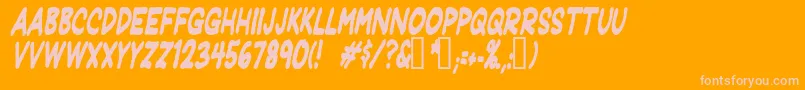 Jeffreyprintcondenseditalic Font – Pink Fonts on Orange Background