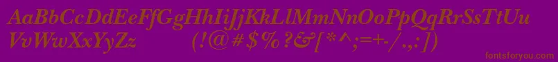 Шрифт NewbaskervilleexpodcBolditalic – коричневые шрифты на фиолетовом фоне