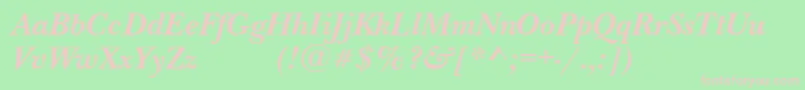 NewbaskervilleexpodcBolditalic Font – Pink Fonts on Green Background