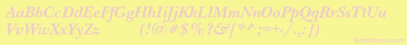 NewbaskervilleexpodcBolditalic Font – Pink Fonts on Yellow Background