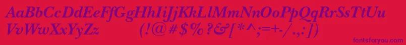 NewbaskervilleexpodcBolditalic Font – Purple Fonts on Red Background