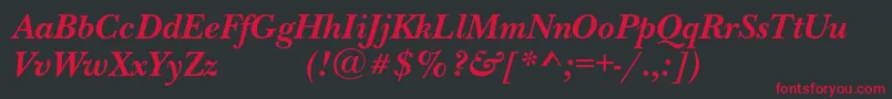 NewbaskervilleexpodcBolditalic Font – Red Fonts on Black Background