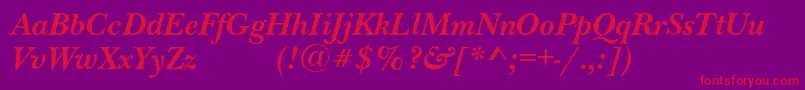 NewbaskervilleexpodcBolditalic-fontti – punaiset fontit violetilla taustalla