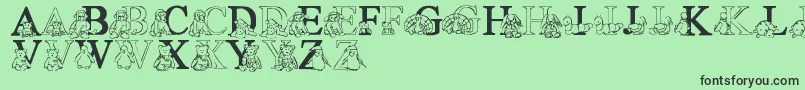 フォントLmsTyBabies – 緑の背景に黒い文字
