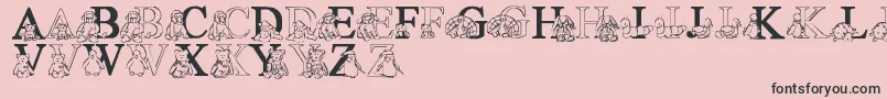 LmsTyBabies-Schriftart – Schwarze Schriften auf rosa Hintergrund