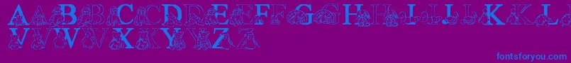 Шрифт LmsTyBabies – синие шрифты на фиолетовом фоне