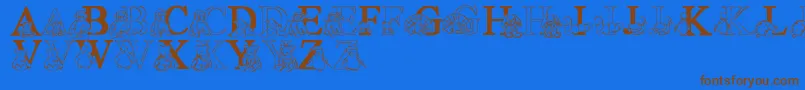 Шрифт LmsTyBabies – коричневые шрифты на синем фоне
