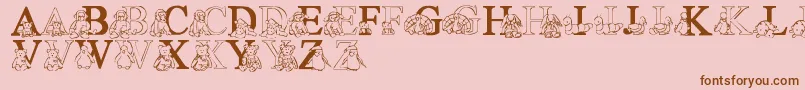 LmsTyBabies-fontti – ruskeat fontit vaaleanpunaisella taustalla
