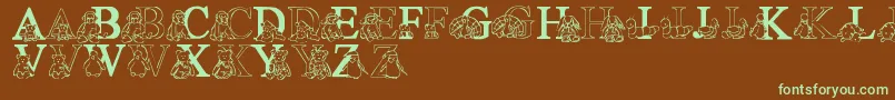 Шрифт LmsTyBabies – зелёные шрифты на коричневом фоне