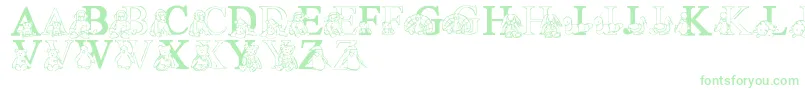 LmsTyBabies-Schriftart – Grüne Schriften auf weißem Hintergrund