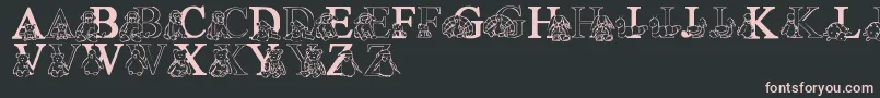 LmsTyBabies-fontti – vaaleanpunaiset fontit mustalla taustalla
