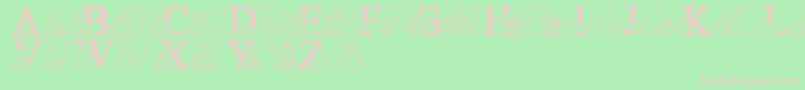 フォントLmsTyBabies – 緑の背景にピンクのフォント