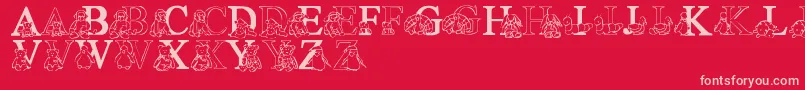 fuente LmsTyBabies – Fuentes Rosadas Sobre Fondo Rojo